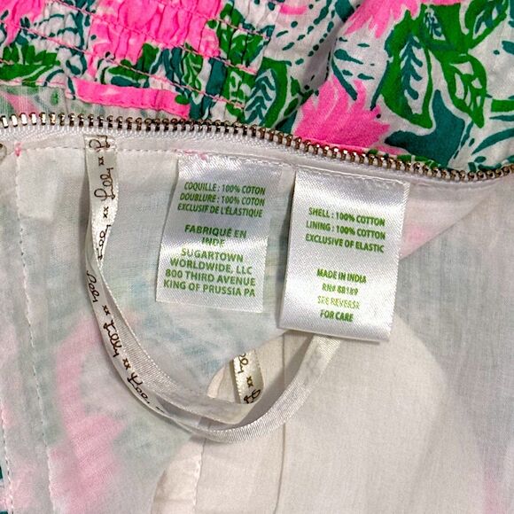 Lilly Pulitzer Kasida 2 Piece Crop top Skirt Just Wing It Botanical Size 0 - Picture 10 of 14